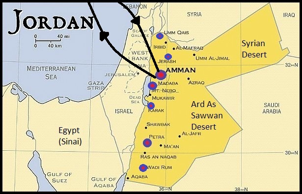 Map of Jordan