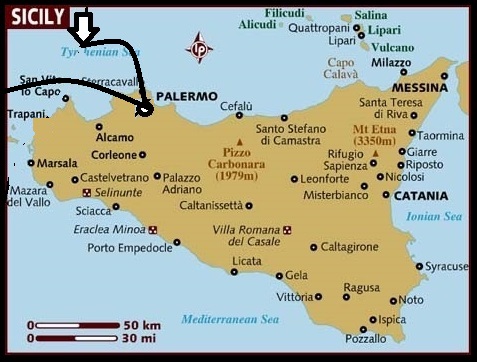 Map of Sicily