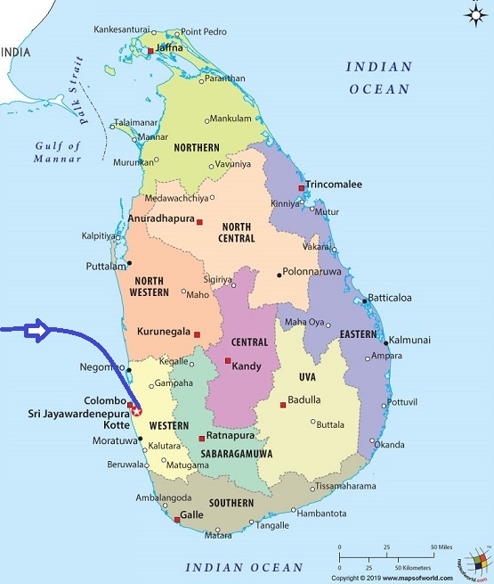 Map of Sri Lanka