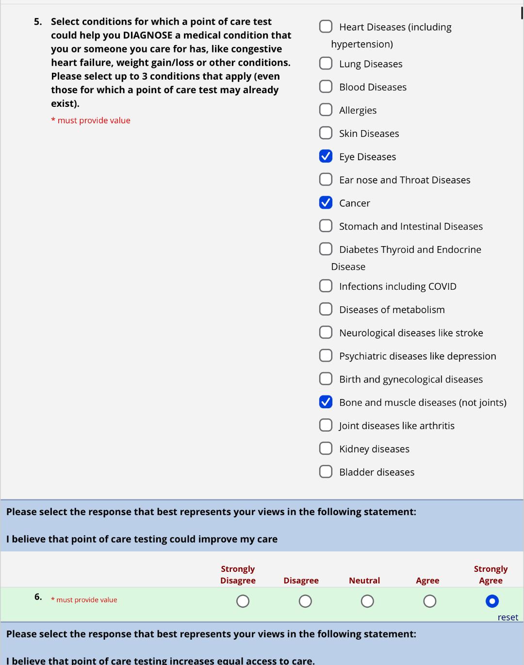 Point of Care Survey