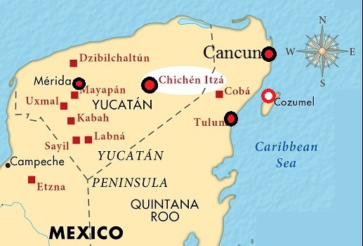 Map of Cancun
