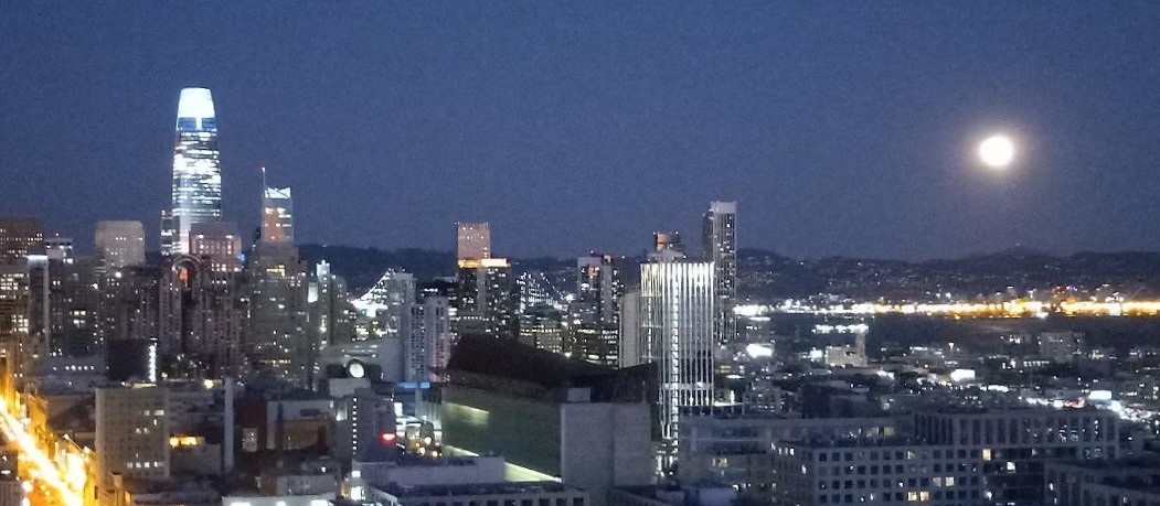 Chuck's View of San Francisco at Night - Full Moon