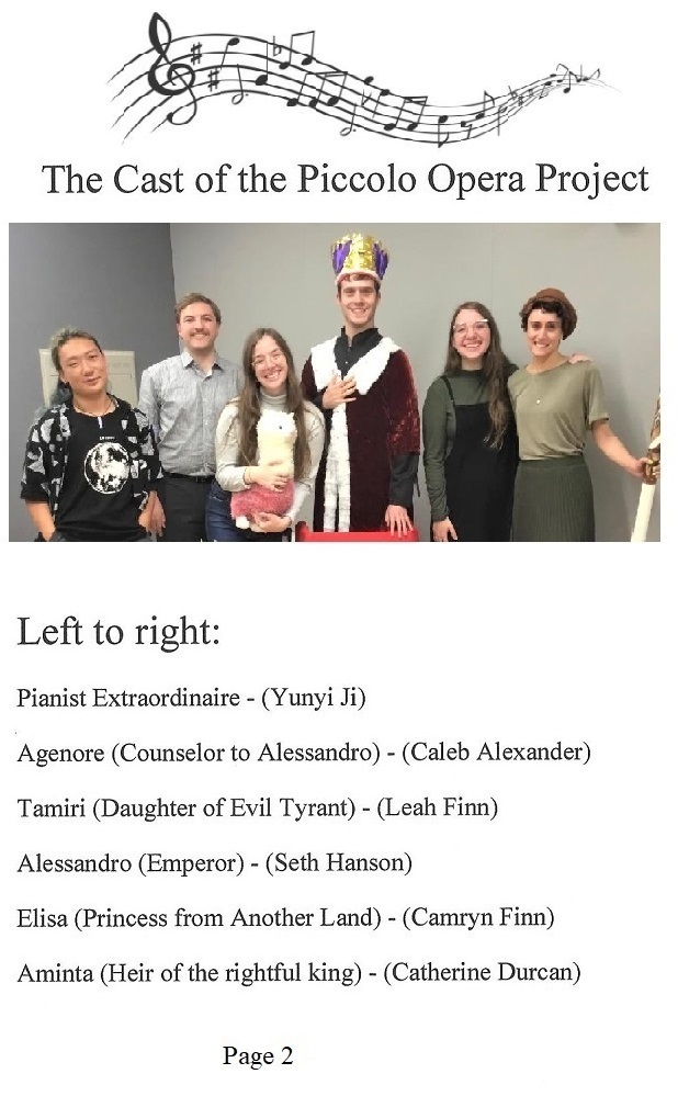 Piccolo Opera Company Playbill