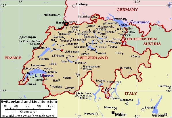 Map of Switzerland